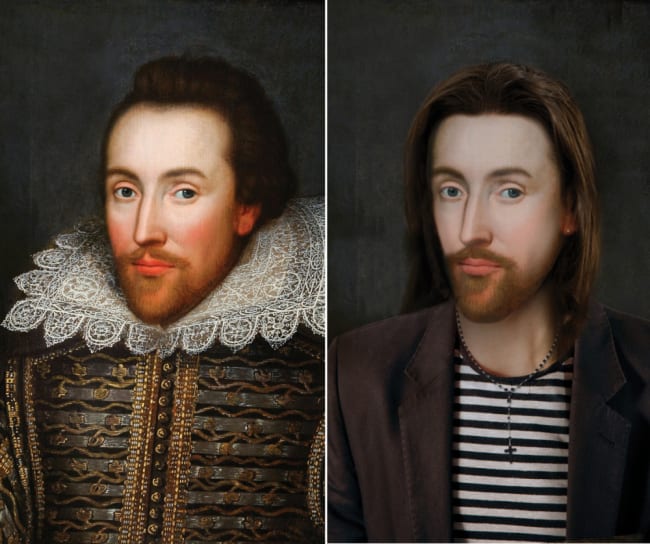 Shakespeare portrait - then and now
