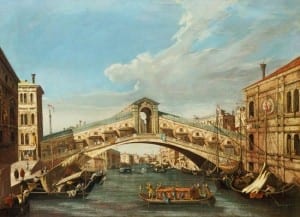 The Rialto Bridge, Venice. Setting for part of The Merchant of Venice