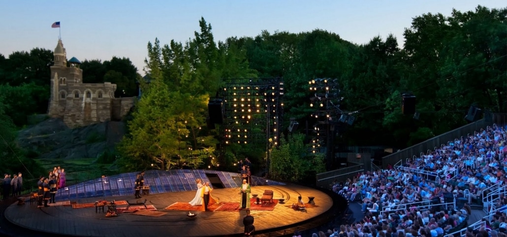 Shakespeare in the park - on stage at New York's Central Park