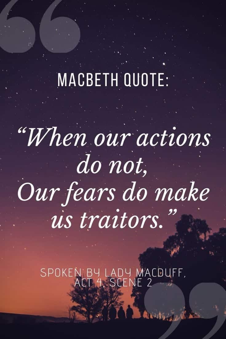 Macbeth quote image for pinterest on dusky purple background