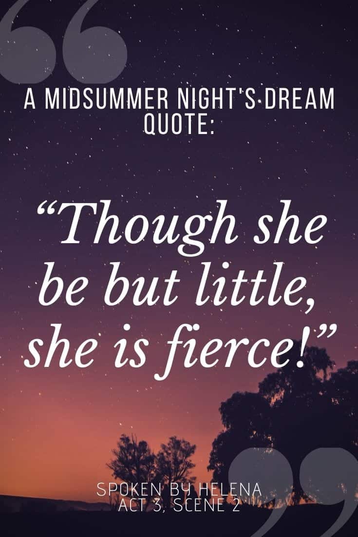 A Midsummer Night's Dream quote in pinterest graphic, featuring the 