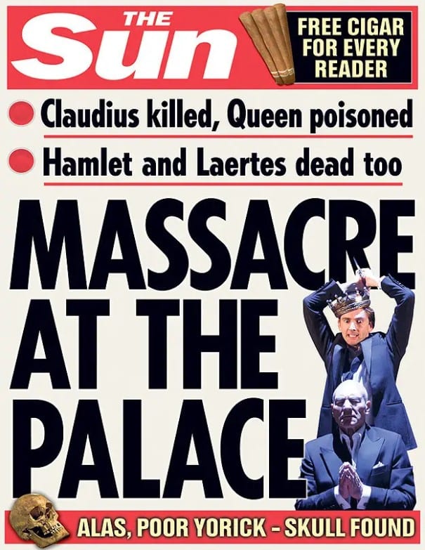 mock up of tabloid newspaper cover with headline 