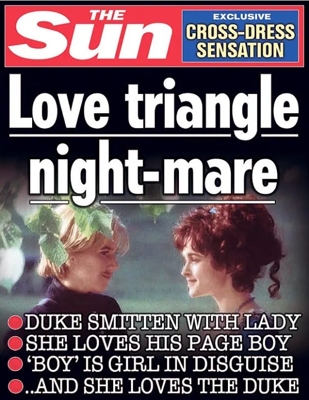 The Sun's take on the Twelfth Night love triangle