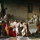 Caesar is set upon by senators wearing white on the ides of march, in Roman play Julius Caesar