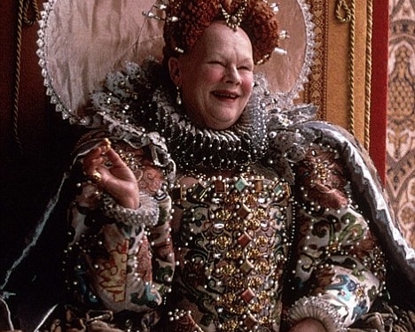 Queen Elizabeth I laughing, as played by Dame Judi Dench