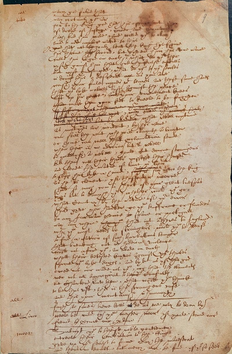 shakespeare's handwriting from Sir Thomas More play text