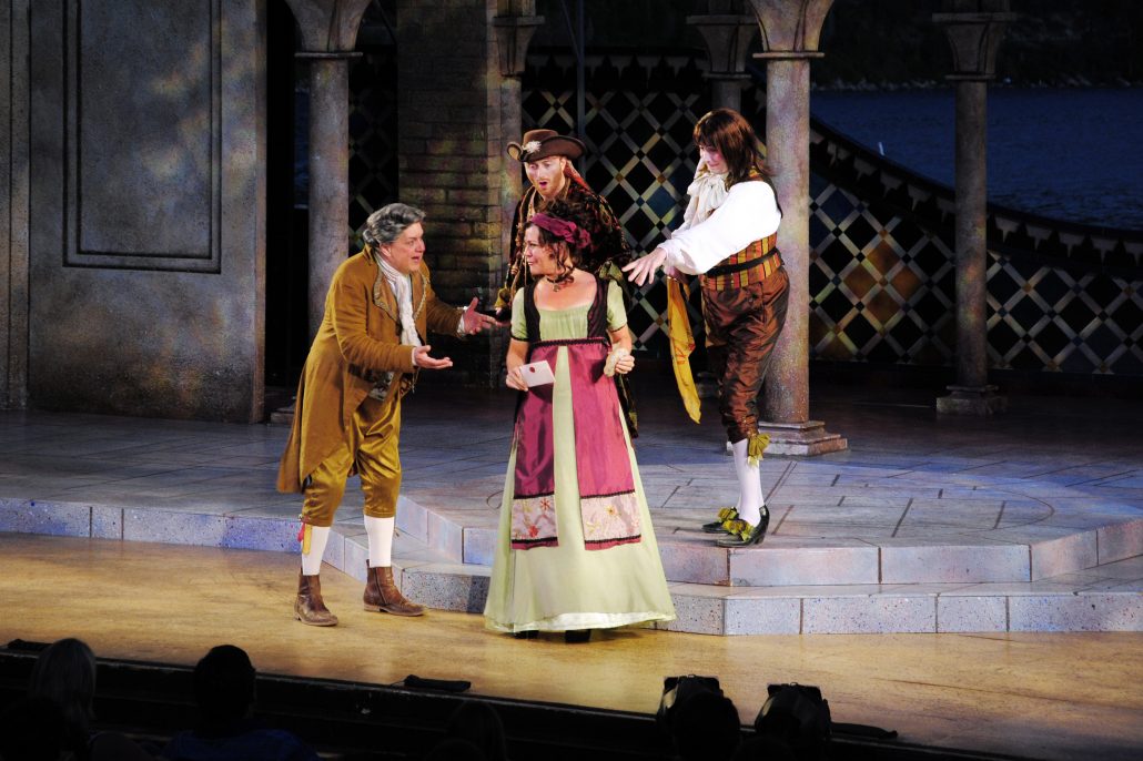 Twelfth Night characters on stage at Lake Tahoe Shakespeare