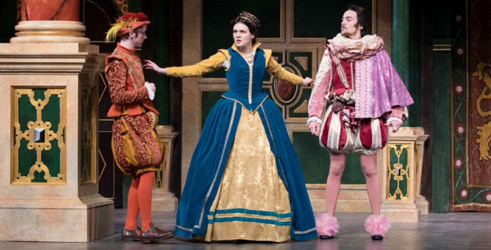 The Two Gentlemen of Verona characters on stage at John Cranford Adams Playhouse