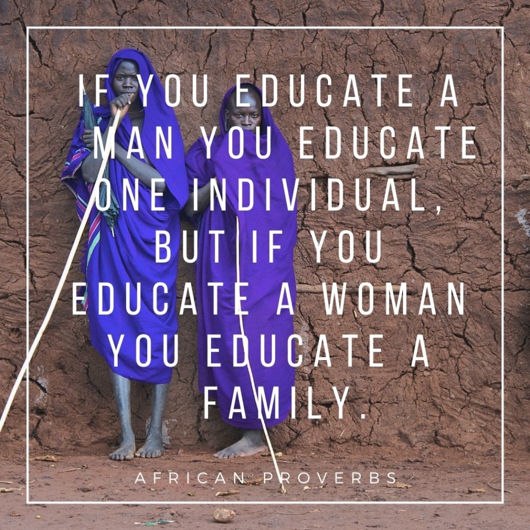 african proverbs on village background