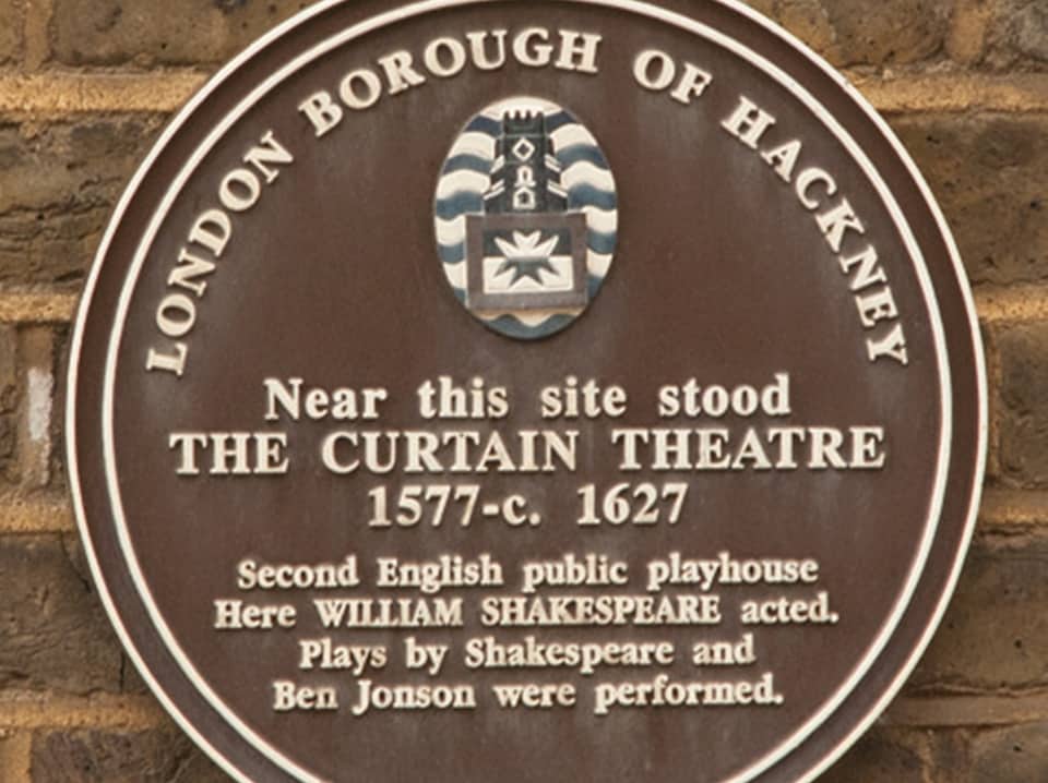 the curtain theatre plaque