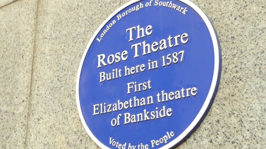 the rose theatre, bankside blue plaque