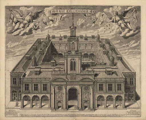 print of royal exchange from 1669