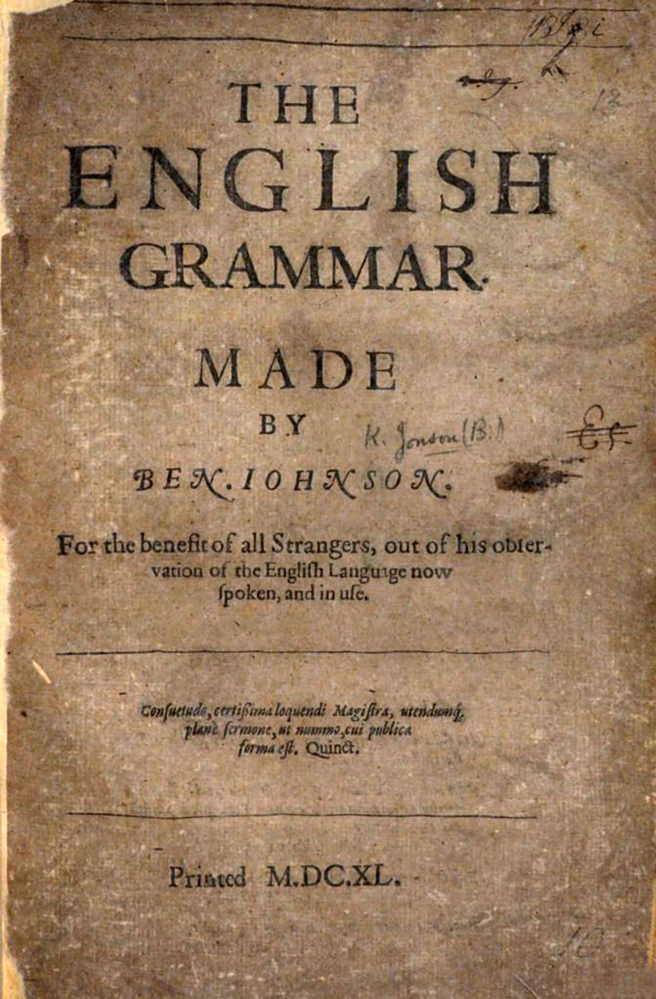 The English Grammar, Ben Jonson