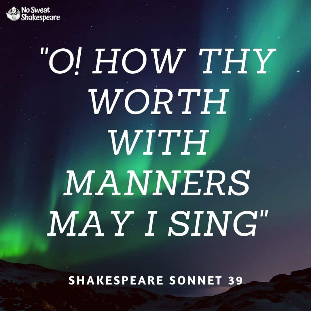 shakespeare sonnet 39 opening line opening line