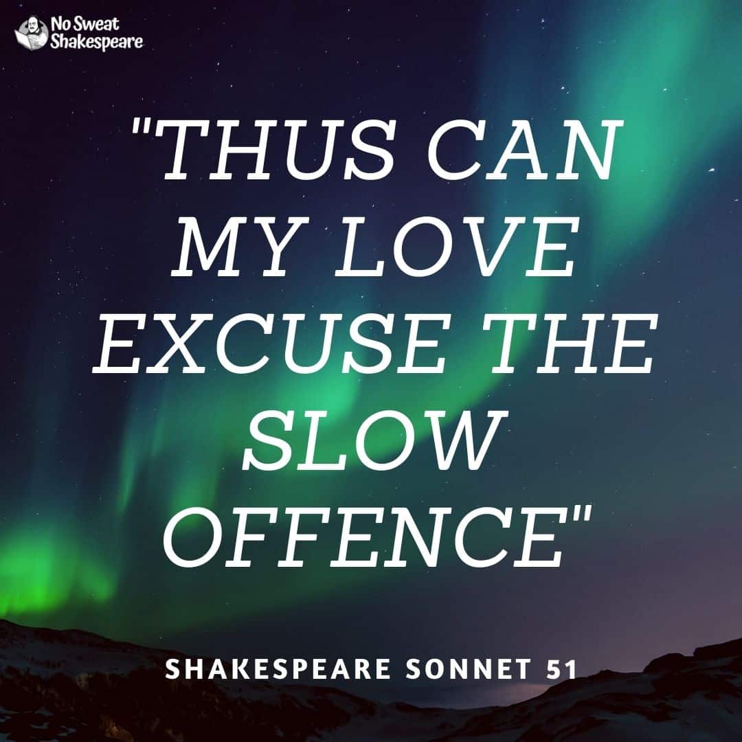 shakespeare sonnet 51 opening line opening line
