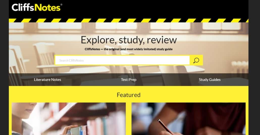 CliffNotes homepage