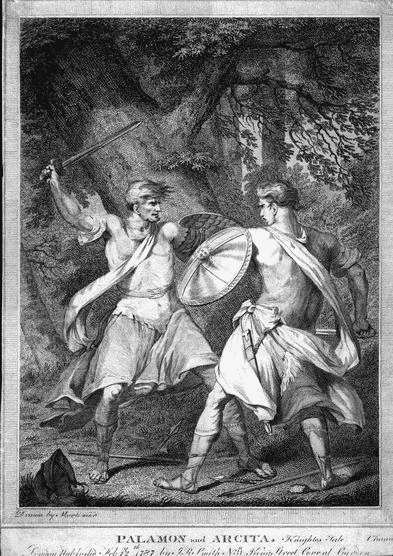 Drawing of Arcite and Palamon from The Two Noble Kinsmen